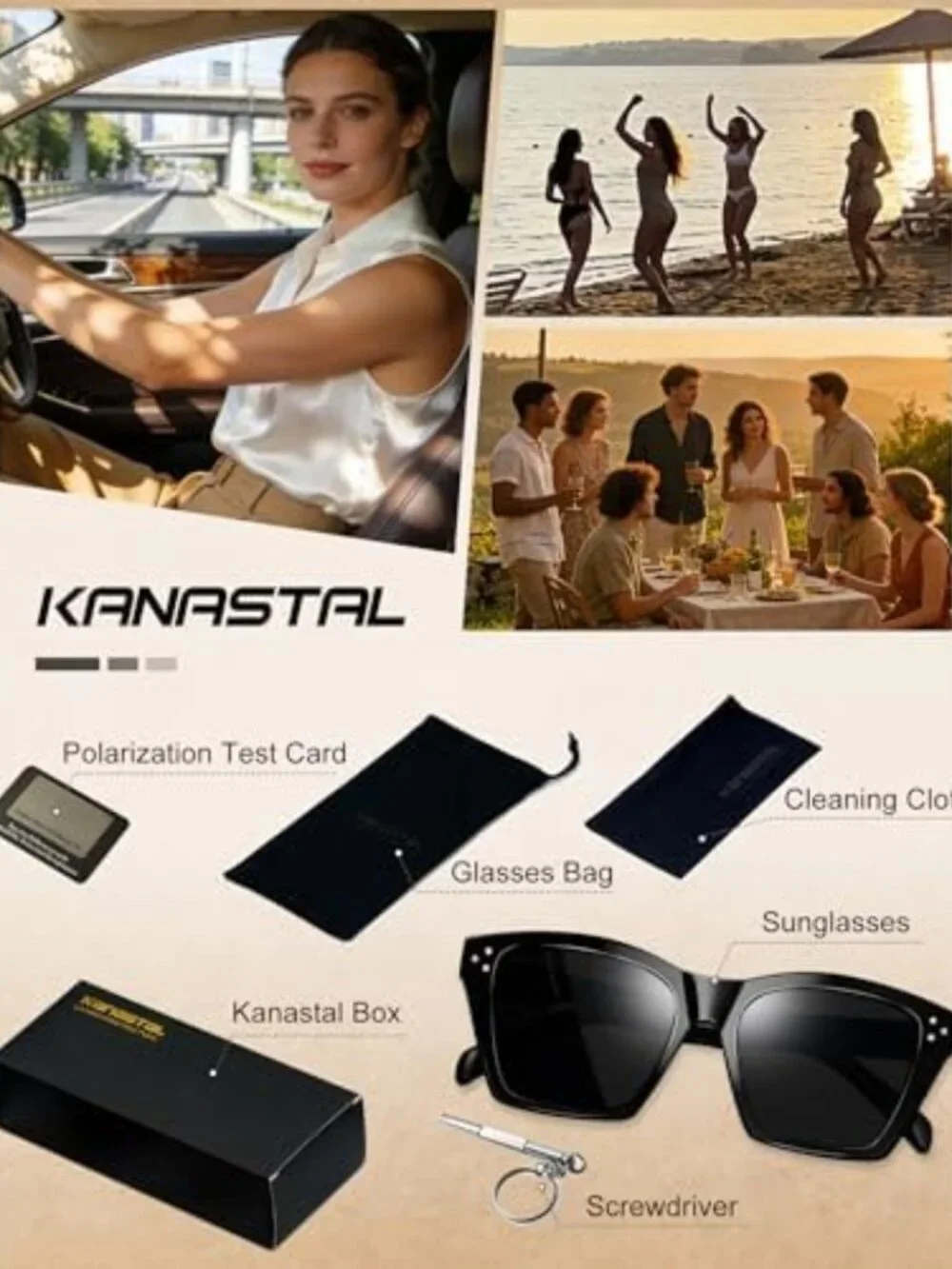 Stylish Square Cat Eye Sunglasses - Polarized UV400, Trendy Modern Design